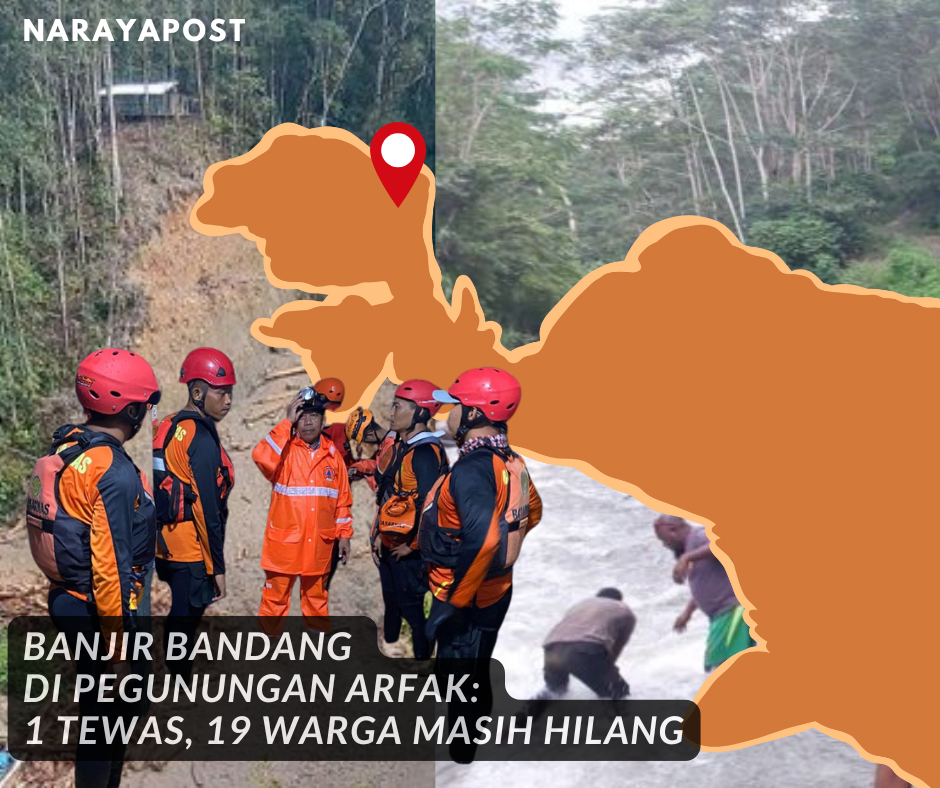 Tim SAR bersiap melakukan pencarian korban banjir bandang di Pegunungan Arfak, Papua Barat, yang menyebabkan 1 orang tewas dan 19 warga masih hilang.