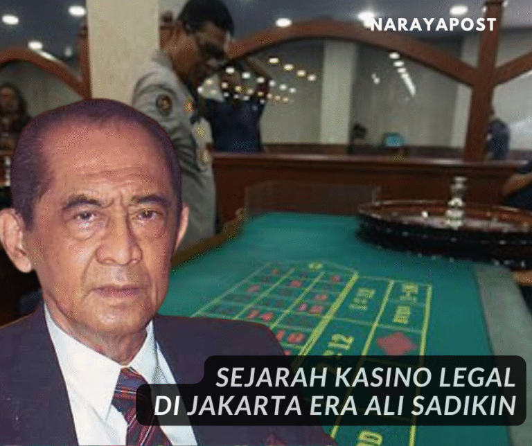 Ali Sadikin dan meja kasino di era 1967, simbol sejarah perjudian legal di Jakarta.
