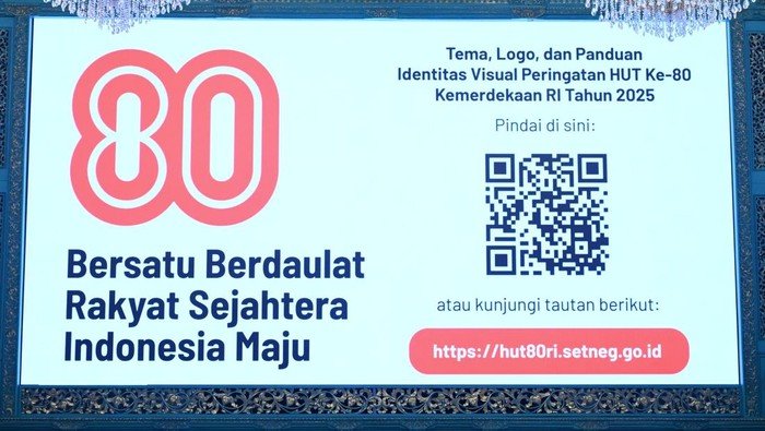 Logo HUT ke-80 RI berbentuk angka delapan dan nol saling terhubung melambangkan persatuan