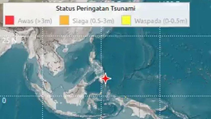 5 Wilayah Indonesia Waspada Tsunami Imbas Gempa Filipina