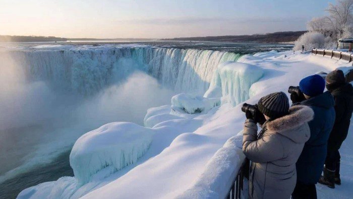 Air Terjun Niagara Membeku, Fenomena Es Menakjubkan
